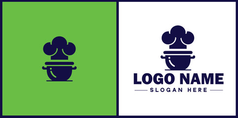 Cooking school icon Culinary academy Cooking institute Culinary school flat logo sign symbol editable vector