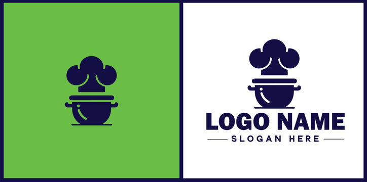 Cooking school icon Culinary academy Cooking institute Culinary school flat logo sign symbol editable vector