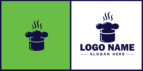 Cooking school icon Culinary academy Cooking institute Culinary school flat logo sign symbol editable vector