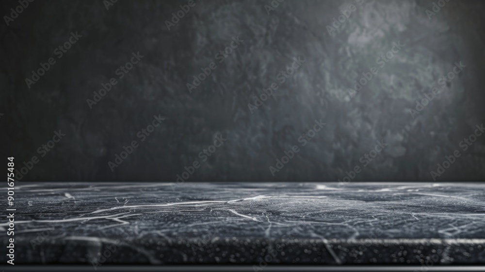 Poster empty stone countertop, dark gradient in the background