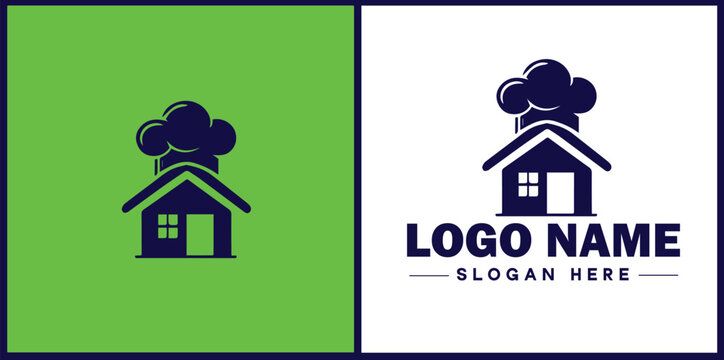 Cooking school icon Culinary academy Cooking institute Culinary school flat logo sign symbol editable vector