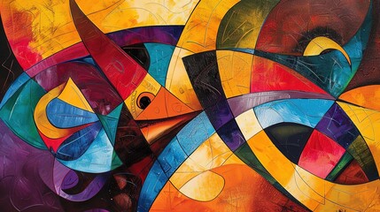 Vivid Rhythms: Abstract Art in Bold Colors and Geometric Shapes