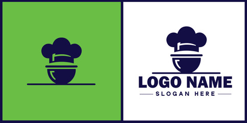 Cooking school icon Culinary academy Cooking institute Culinary school flat logo sign symbol editable vector