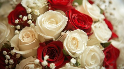 Obraz premium Floral Elegance: Stunning Bridal Bouquet for the Big Day