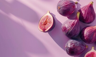 Figs on a soft lavender background