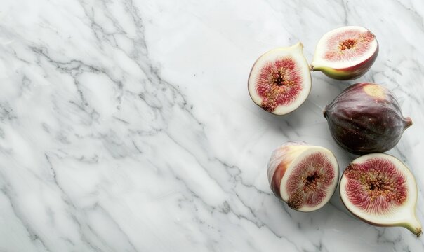 Figs on a white marble background