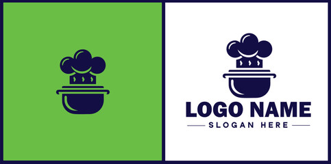 Cooking school icon Culinary academy Cooking institute Culinary school flat logo sign symbol editable vector