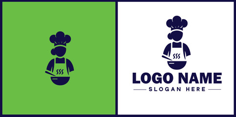 Cooking school icon Culinary academy Cooking institute Culinary school flat logo sign symbol editable vector