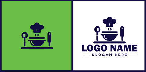 Cooking school icon Culinary academy Cooking institute Culinary school flat logo sign symbol editable vector