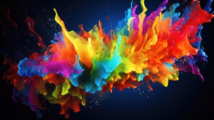 Fluorescent paint splashes with motion blur