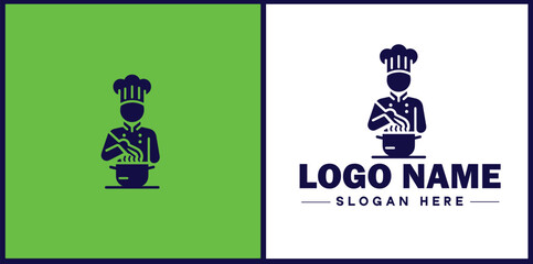 Cooking school icon Culinary academy Cooking institute Culinary school flat logo sign symbol editable vector