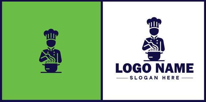 Cooking school icon Culinary academy Cooking institute Culinary school flat logo sign symbol editable vector