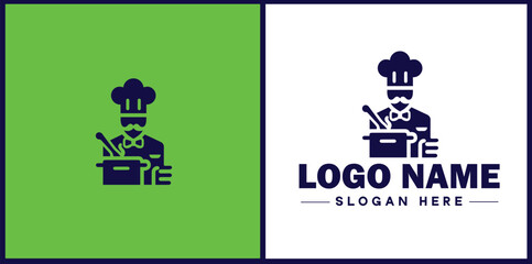 Cooking school icon Culinary academy Cooking institute Culinary school flat logo sign symbol editable vector