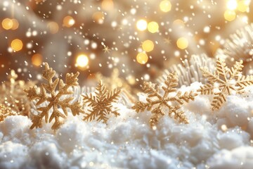 Christmas background with snowflakes, new year banner illustration