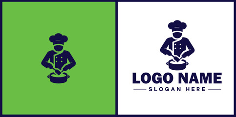 Cooking school icon Culinary academy Cooking institute Culinary school flat logo sign symbol editable vector