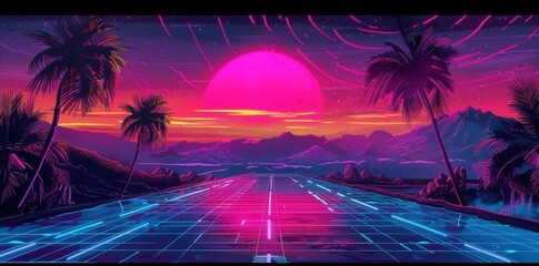Nostalgic Vibes. 90s themed background concept