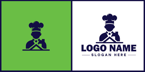 Cooking school icon Culinary academy Cooking institute Culinary school flat logo sign symbol editable vector