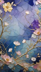 魅惑的な花のモザイク
