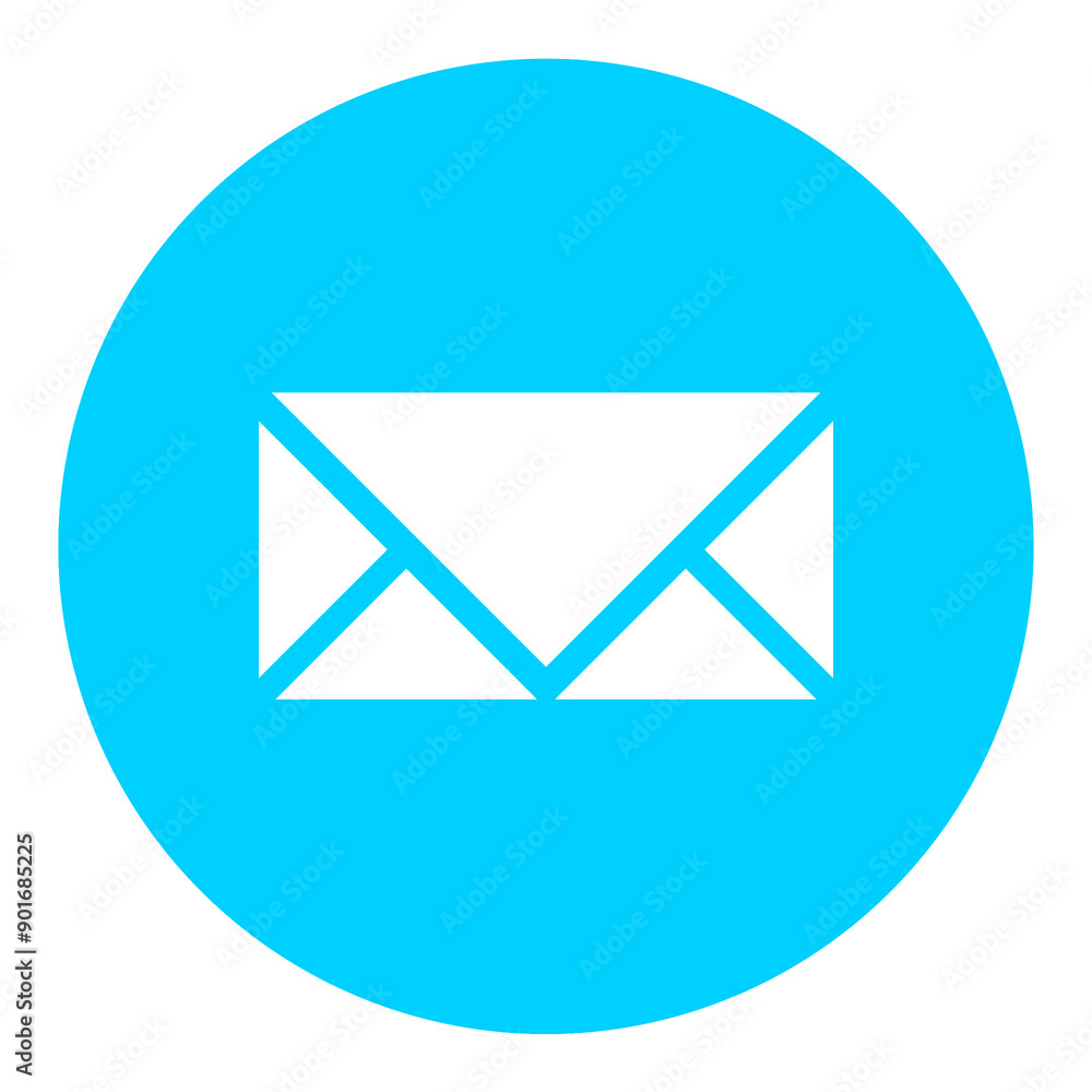 Aufkleber blue email envelope button icon with simple and modern design