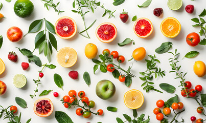 vegetable and fruits photo or illustrator on white background