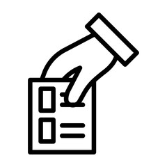 Ballot Paper Vector Line Icon Design