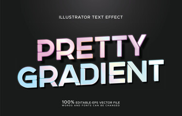 pretty pink blue gradient editable text effect