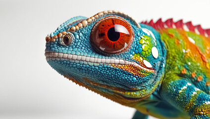 Fototapeta premium Beautiful chameleon on a white background