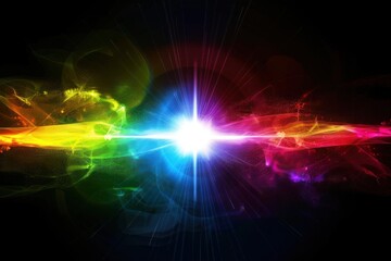 Obraz premium Spectrum ghost design element with an abstract lens flare Isolated on black background