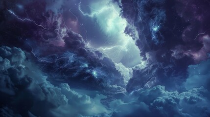 Obraz premium clouds and thunder lightnings and storm 