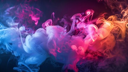 Obraz premium Abstract colorful smoke on dark background