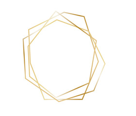 Geometric golden frame ,golden star shape