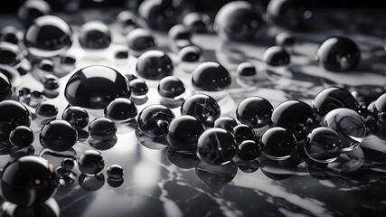 Black white orbs background