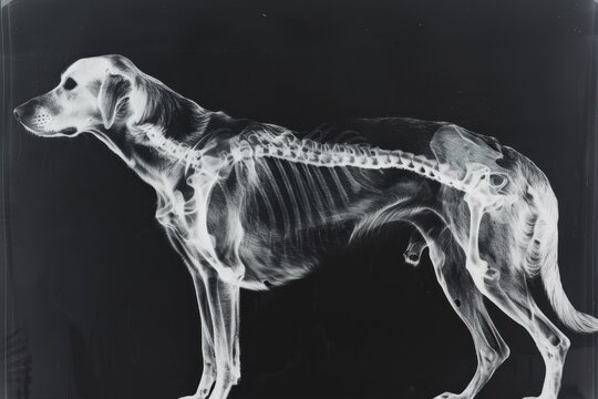 x-ray of a dog anatomy concept