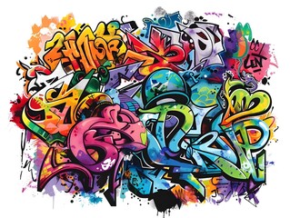 Obraz premium Vibrant Graffiti Inspired Sticker Design for Stylish Streetwear Fashion