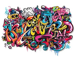 Stylish Streetwear Graffiti Sticker Design for Apparel and Merchandise