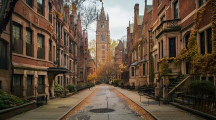 Yale University with its Neo-Gothic buildings