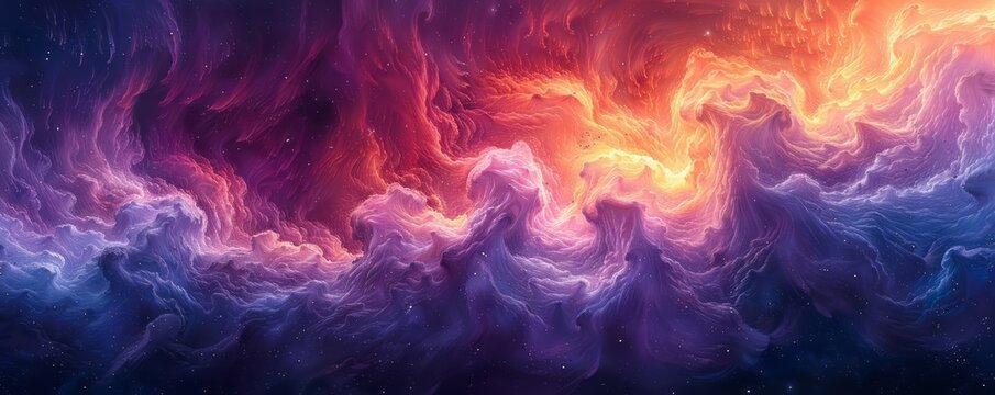 Abstract thunderstorm with lightning bolts in watercolor.