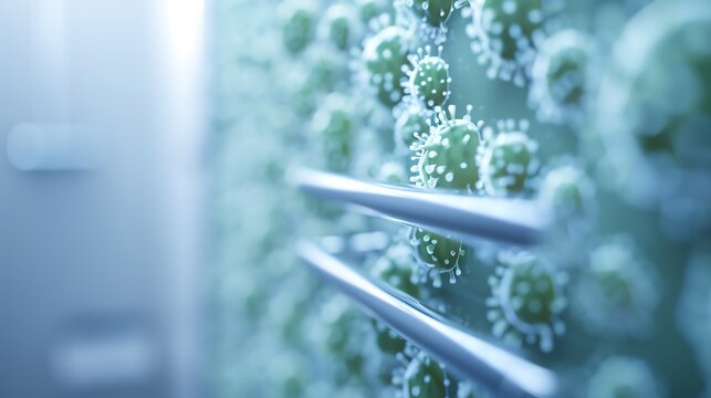 Image of germs on bathroom, ventilation cover problem emphasis, be hyper illustration.