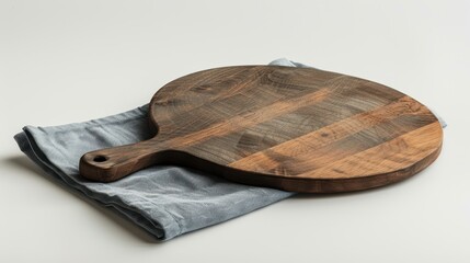 The round wooden cutting board