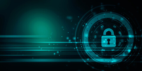 2d illustration Safety concept: Closed Padlock on digital background