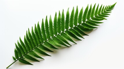 Fototapeta premium A single, intricate fern leaf on white backgrounds