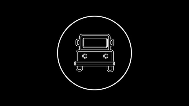 Line animation of truck icon.  Fast Delivery concept 