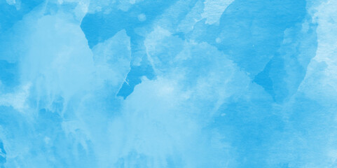 White and blue watercolor splash wallpaper with watercolor stains, watercolor background in blue and white painting with splashes, 
