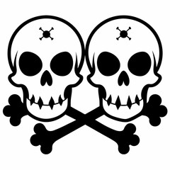 Halloween Bone  Silhouette Vector illustration

