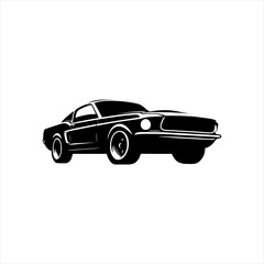 simple silhouette muscle car logo vector