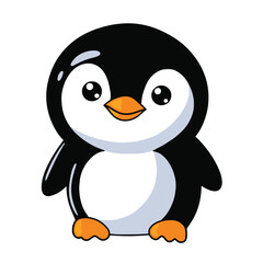 Cute penguin illustration isolated on white background