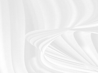 Fototapeta premium Clean fashion woven beautiful soft fabric abstract smooth curve shape decorative textile white background