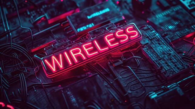 Glitched Tech Typography: 'WIRELESS' Futuristic Design