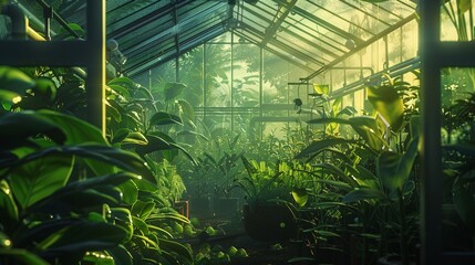 Automated greenhouse with climate control systems for optimal plant growth