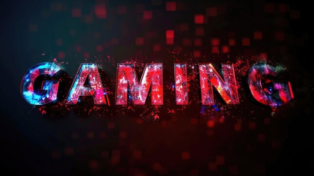 Glitched Gaming Typography with Neon Highlights